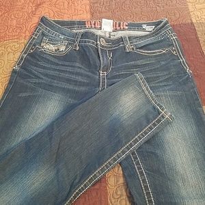 Hydraulic dark wash skinny jean